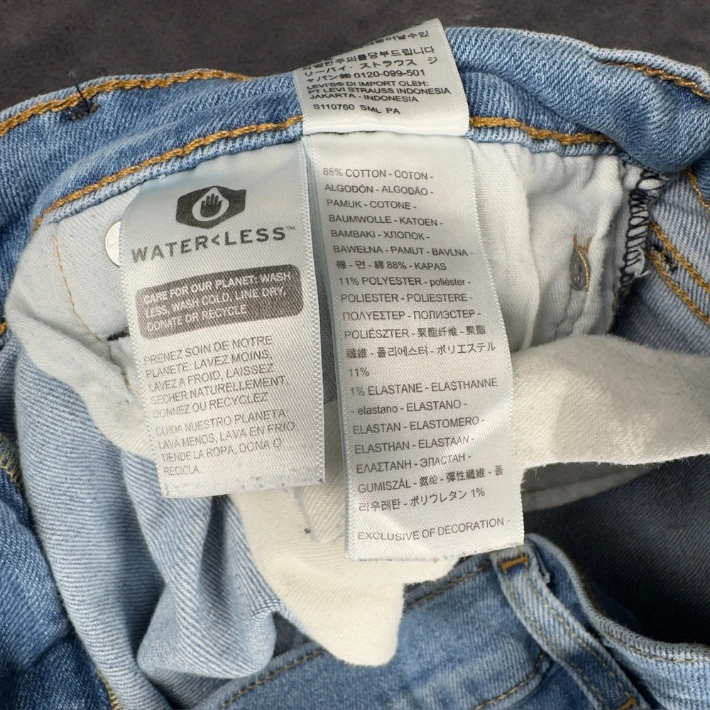 Levi's 511 Slim Fit Jeans Mens 33x32 Light Wash Blue Denim Stretch WaterLess